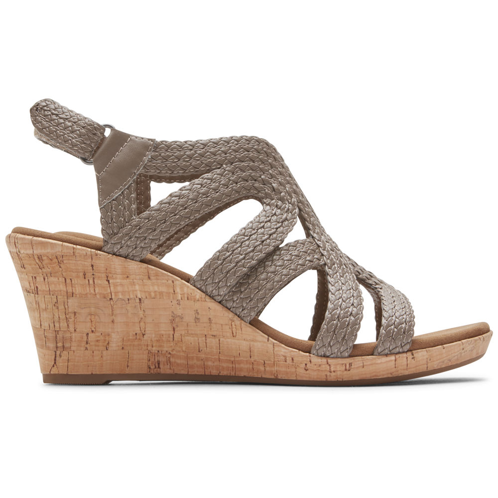 Rockport Sandals For Womens Grey - Briah Braided - NO0136982